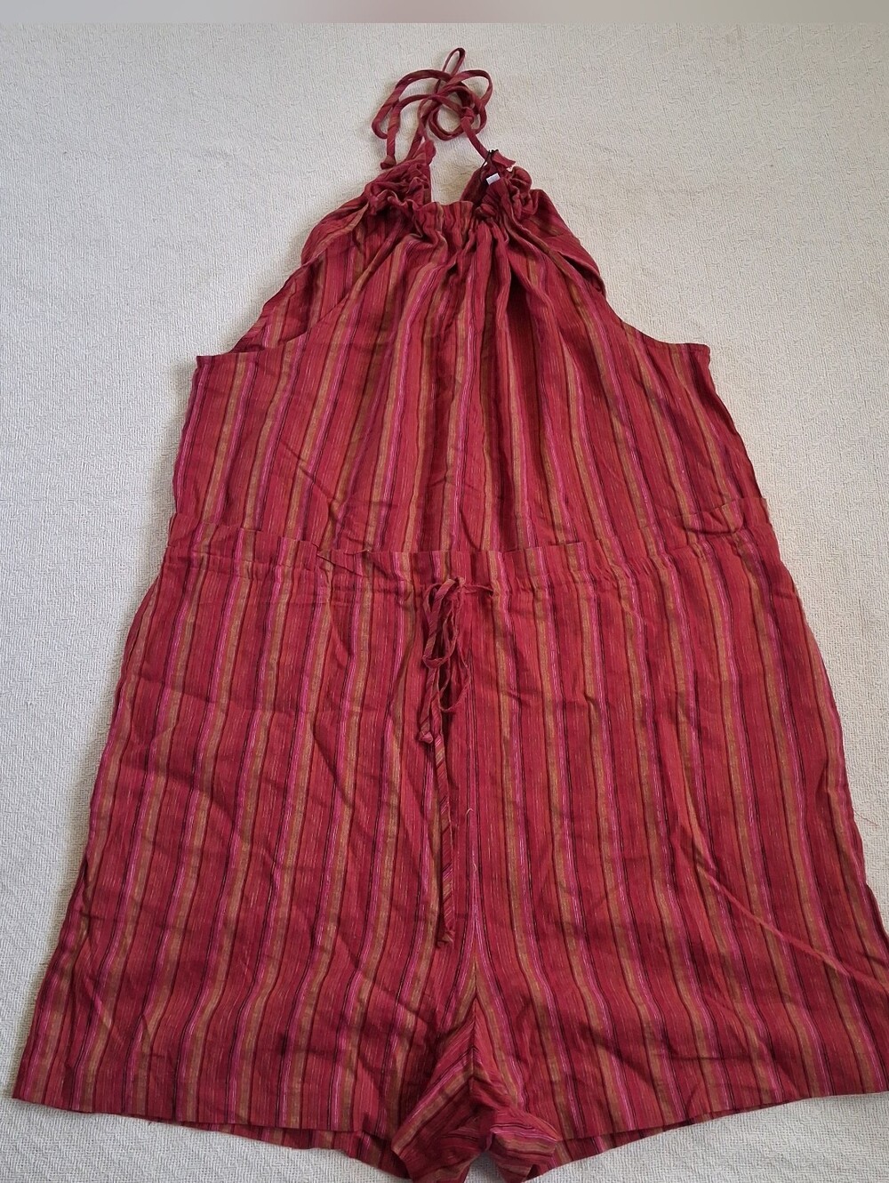 bcbgeneration ♡ linen striped large romper boho summer minimalist coastal